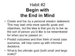 Begin With The End in Mind  The   Habits of Highly Effective Sales    