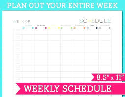 Weekly Work Schedule Template Free Download