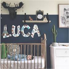 Painted Wall Letters Rustic Baby Room
