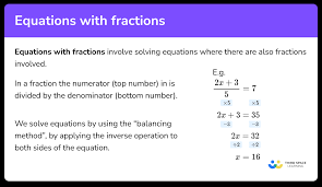 Equations With Fractions Gcse Maths