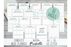 Complete Meal Planner Printable Nutrition Planner Pages