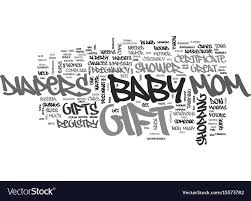 Baby Shower Gifts That Mom Will Love Text Word Vector Image