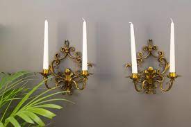 Golden Color Candle Wall Sconces