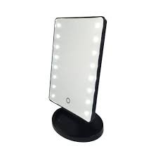 led light portable makeup mirror black