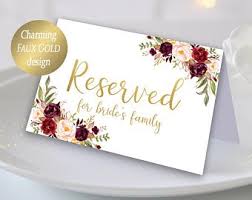 Reserved Sign Etsy