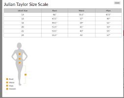 Julian Taylor Plus Size Chart In 2019 Size Chart Chart