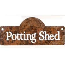 Rusted Sign Potting Shed Garden Express