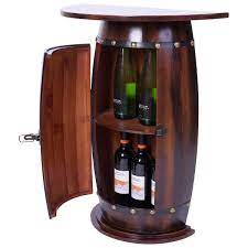 Vintiquewise Wooden Wine Barrel Console