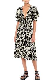 Rafa Zebra Print Midi Dress