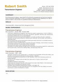transmission engineer resume sles