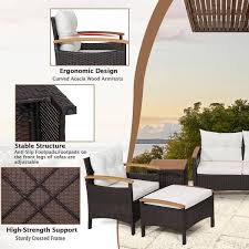 Costway 5 Piece Patio Rattan Furniture