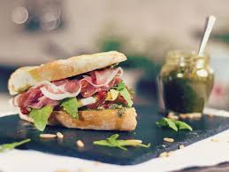italian sandwich with prosciutto di