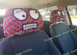 Cringe Face Car Headrest Covers