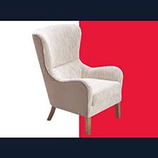 It features two rows of nailhead trim along its curved arms and a single row along the bottom. Amazon Com Tommy Hilfiger Warner Wingback Upholstered Accent Chair Modern Farmhouse Reading High Back Armchair For Living Room Two Toned Fabric Brown And Herringbone Beige Furniture Decor