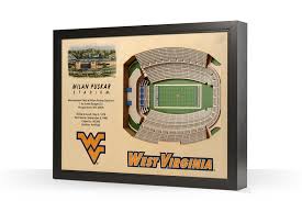 West Virginia Mountaineers Mountaineer Field 3d Wood Stadium Replica 3d Wood Maps Bella Maps