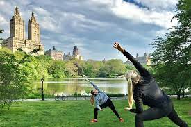 central park walking tour with yoga