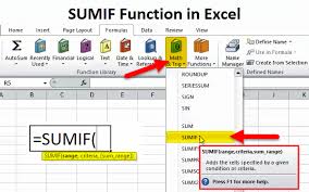 sumif in excel formula exles
