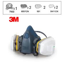 Us 53 44 5 Off 3m 7502 6057 Half Face Respirator Mask Reusable Respirator Mask Against Dust Organic Gases Chlorine 7 Items For 1 Set Ly00 In