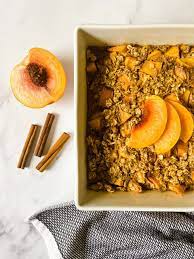 peach cobbler baked oatmeal cooking