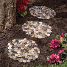 round pebble stepping stones for garden