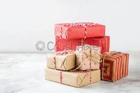 modern wrapped presents with