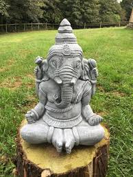 Large Stone Ganesh Elephant Praying