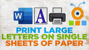 how to print large letters on single
