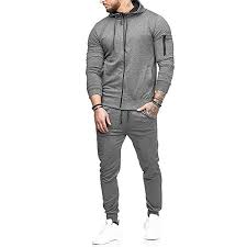 Yocheerful Mens Sports Suit Top Pants Sets Sweatshirt Hooded