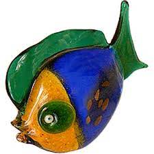 Murano Glass Fish Sculpture In Orange