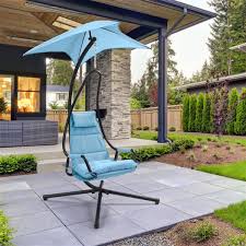 Blue Steel Patio Swing Chair
