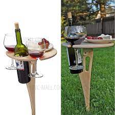 whole wooden outdoor wine table