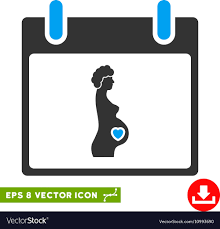 Pregnant Woman Calendar Day Eps Icon