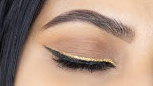 gold glitter eyeliner makeup tutorial