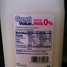 fat free milk and nutrition facts