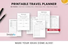 free printable travel planner checklist