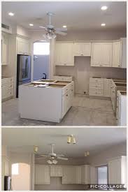 Removed Terribly Place Can Lights Redesigned Layout Installed 5 Led 6 Inch Recessed Li Can Lights In Kitchen Ceiling Fan In Kitchen Kitchen Recessed Lighting