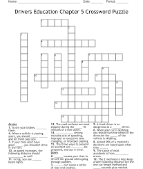 driving in adverse conditions crossword