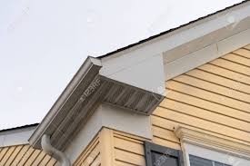 For more information on gutters check out our sister website www.researchgutters.com. Horizontal Vinyl Siding White Frame Gutter Guard System Fascia Stock Photo Picture And Royalty Free Image Image 143566972