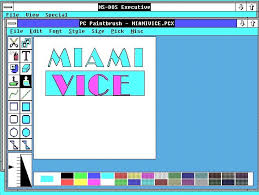 The show became noted for its heavy integration of pop music and visual effects to tell a story. I Recreated The Miami Vice Logo In A Program From 1987 Running On Windows 2 0 It Doesn T Get More 80s Than That Miamivice
