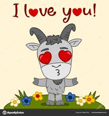 cute funny cartoon character goat