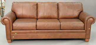 ethan allen brown leather sleeper sofa