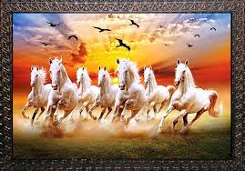running white horse painting collection
