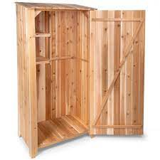 natural cedar wood outdoor storage shed