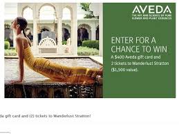 Finding the perfect gift for someone isn't always easy. Wanderlust Aveda Sweepstakes