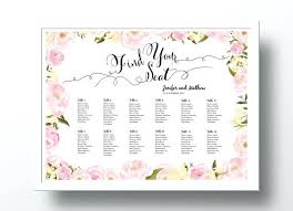 Seating Chart Wedding Template Printable Board Custom Te