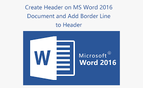 create header on ms word 2016 doent