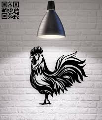 Rooster Wall Decor E0019182 File Cdr