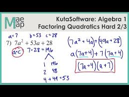 Kuta Algebra 1 Factoring