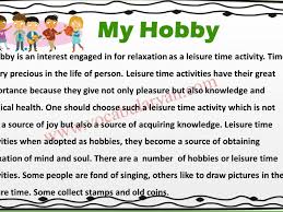 my hobby essay 150 words with synonyms