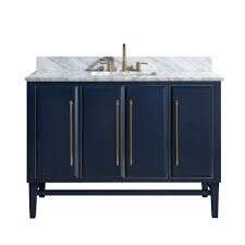 Messes are quite obvious to completely clean and you will disinfect the desk. Avanity Mason 49 In W X 22 In D Bath Vanity In Navy Blue Gold Trim With Marble Vanity Top In Carrara White With White Basin Mason Vs49 Nbg C The Home Depot Vanity Combos